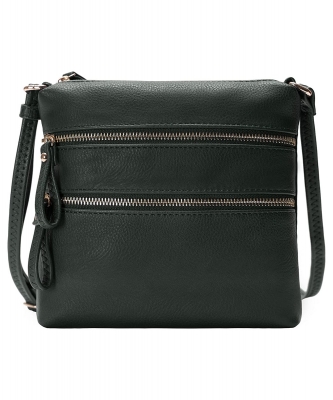 Multi Zip Pocket Crossbody Bag WU085 OLIVE